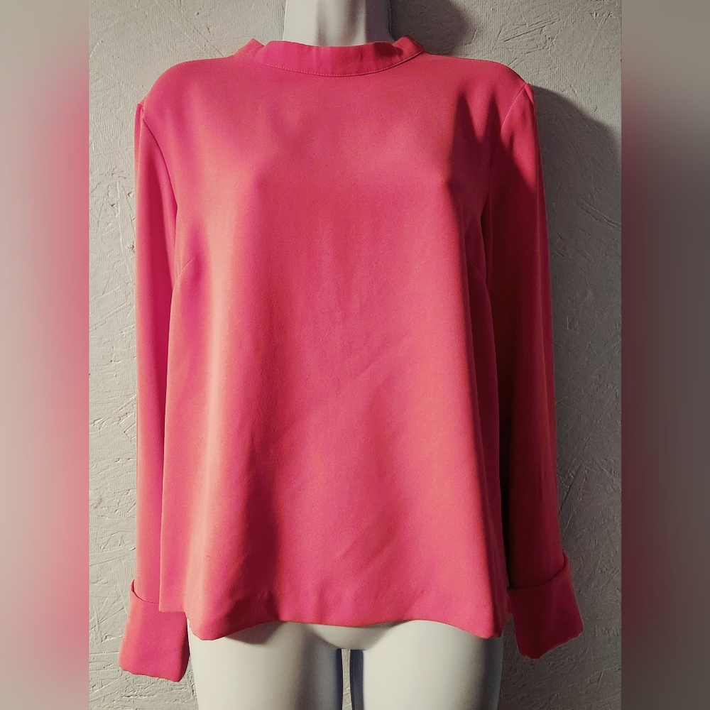 H&M Hot Pink Long-Sleeve Blouse - Women's Size 10